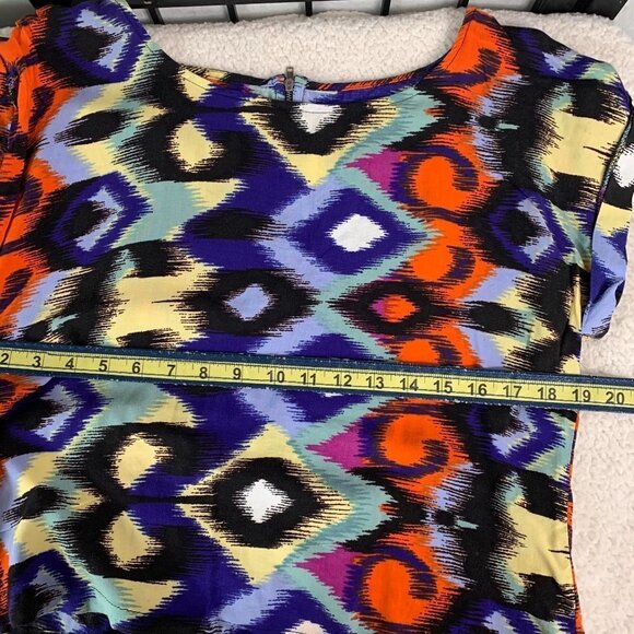 Ella Moss Colorful 1/2 Zipper Back Oversize Crop Lightweight Blouse Top Medium - Picture 6 of 7